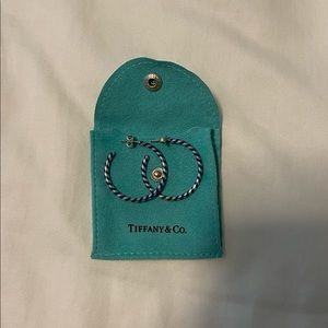 Tiffany blue and silver hoops